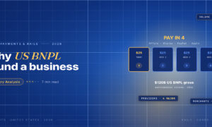 TechBullion Tier 1 editorial featured image for BNPL Systems in the U.S. 2026: Where the Category Stopped Being a Gold Rush and Started Being a Business, with a topic-unique SVG metaphor and a Fraunces italic gold keyword phrase "US BNPL" in the headline on the navy gradient editorial composite.