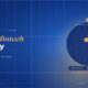 TechBullion Tier 1 editorial featured image for America's Place in the Global FinTech Landscape, Honestly Mapped, with a topic-unique SVG metaphor and a Fraunces italic gold keyword phrase "US fintech sits" in the headline on the navy gradient editorial composite.