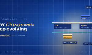 TechBullion Tier 1 editorial featured image for From Wildcat Banking to FedNow: The Long Arc of U.S. Financial Innovation, with a topic-unique SVG metaphor and a Fraunces italic gold keyword phrase "US payments" in the headline on the navy gradient editorial composite.