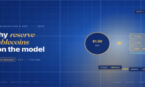 TechBullion Tier 1 editorial featured image for How American Financial Innovation Got to 2026: The Long Arc From Diner's Club to Stablecoins, with a topic-unique SVG metaphor and a Fraunces italic gold keyword phrase "reserve stablecoins" in the headline on the navy gradient editorial composite.