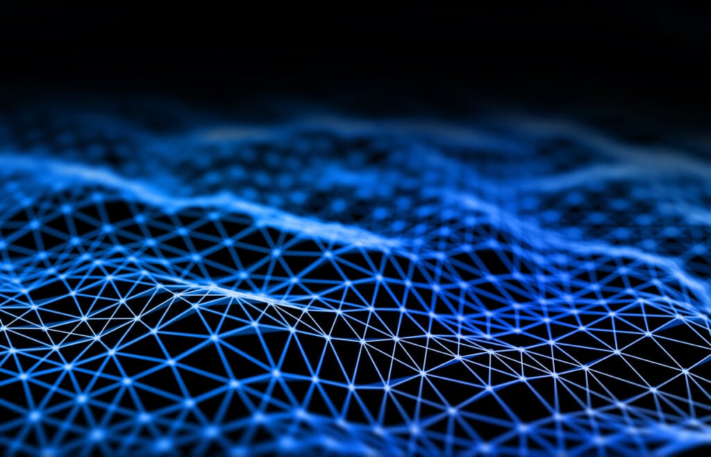 3D digital data background with abstract plexus design