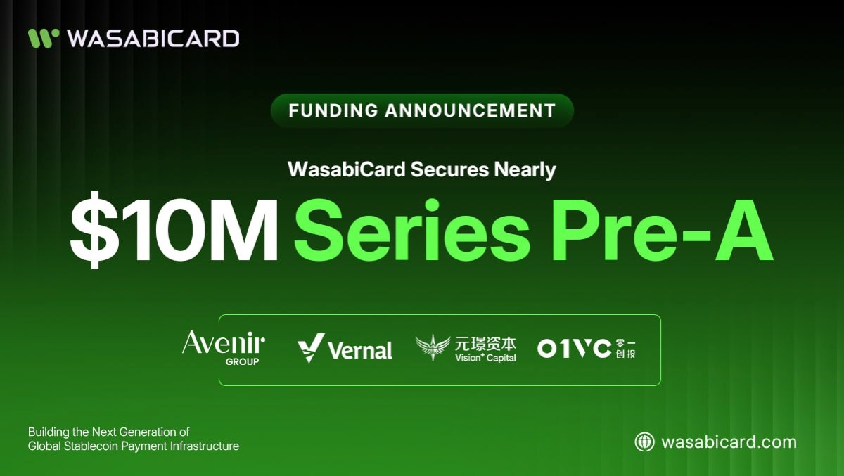 WasabiCard Raises Nearly US$10 Million to Expand Stablecoin-Powered Global Payment Infrastructure