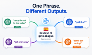one phrase different ai outputs