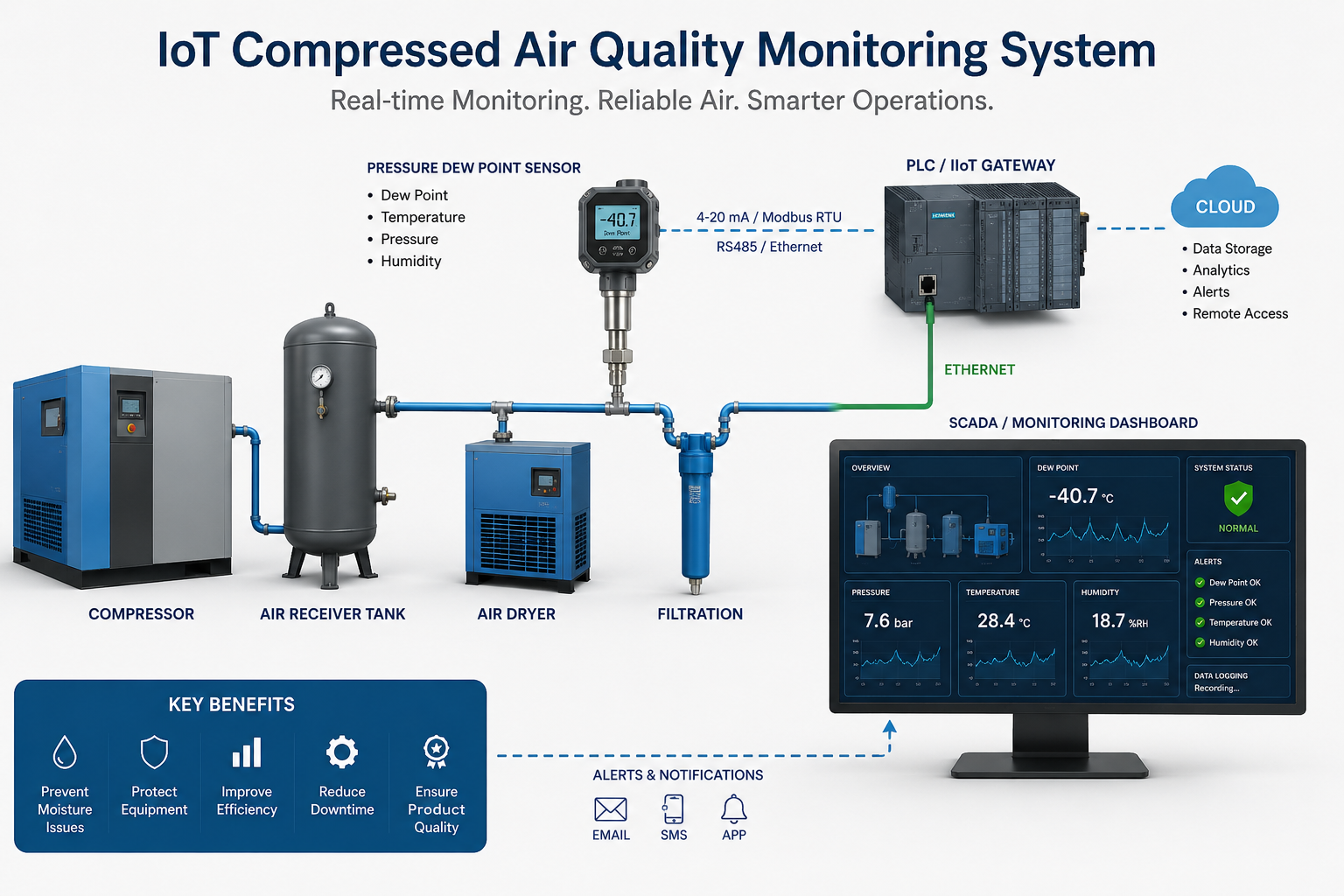 IoT compressed air quality monitoring system