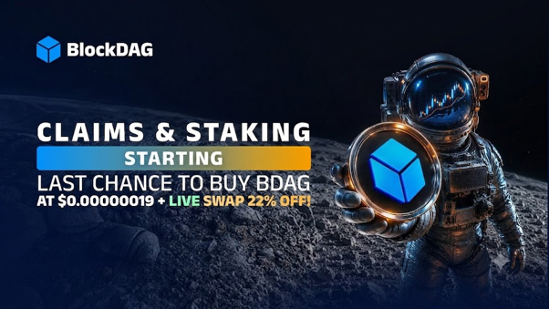 Digital illustration showing BlockDAG, Cardano, and World Liberty Financial price charts with crypto staking, blockchain analytics, and market trend indicators.