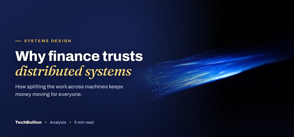 TechBullion featured card: Why finance trusts distributed systems