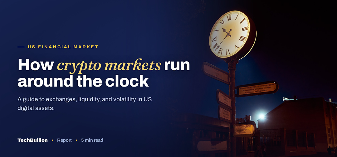 TechBullion featured card: How crypto markets run around the clock