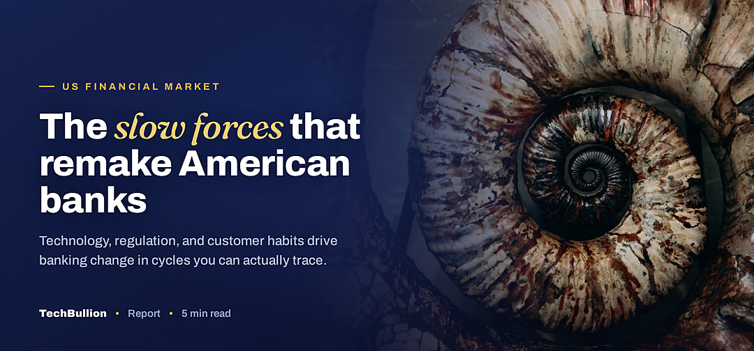 TechBullion featured card: The slow forces that remake American banks