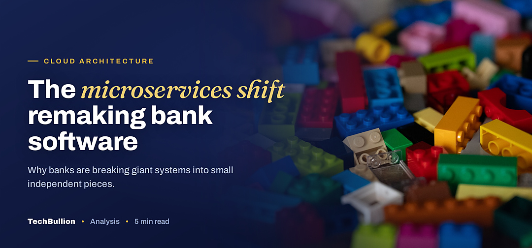 TechBullion featured card: The microservices shift remaking bank software