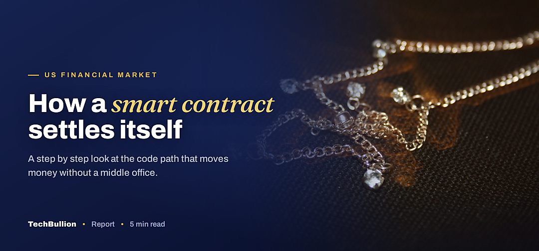 TechBullion featured card: How a smart contract settles itself