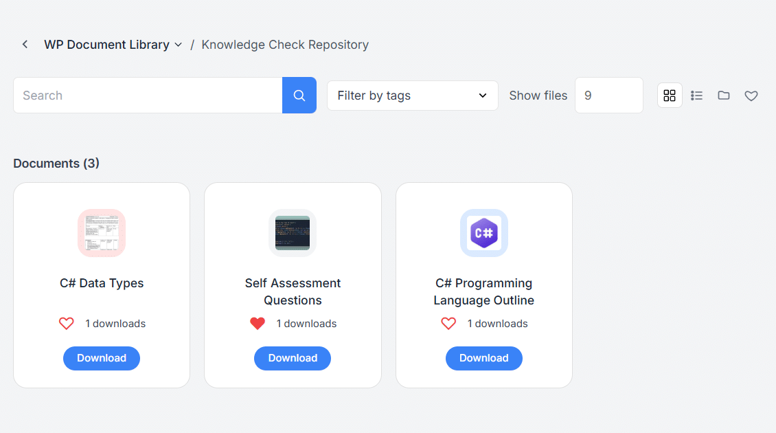 WooNinjas frontend: document library in grid/folder view