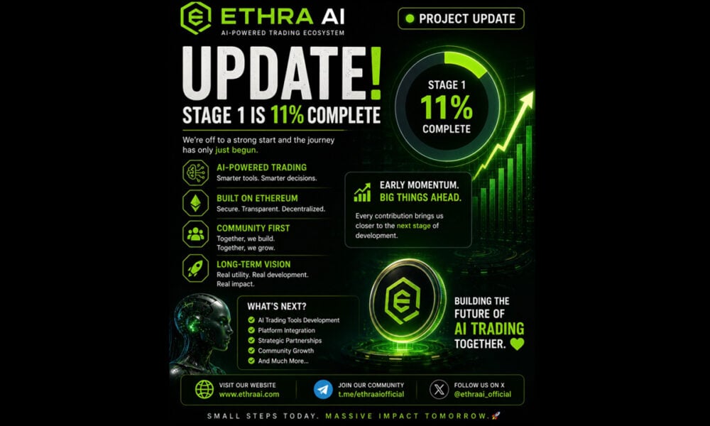 ETHRA AI Reports Strong Early Momentum as Stage 1 Presale Reaches 11% Completion