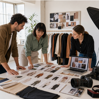 A fashion team can use AI previews to narrow campaign styling directions before booking a full shoot.