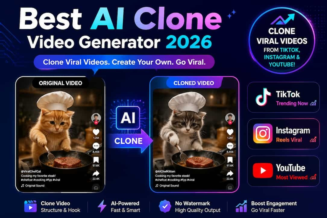 Best AI Clone Video Generator 2026: Create Viral Videos with AI in One Click