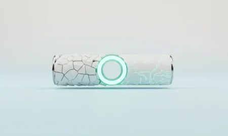 Minimalist cylinder with a glowing ring transforms rough segments into smooth, aligned pieces on a soft neutral background.