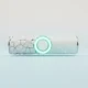 Minimalist cylinder with a glowing ring transforms rough segments into smooth, aligned pieces on a soft neutral background.