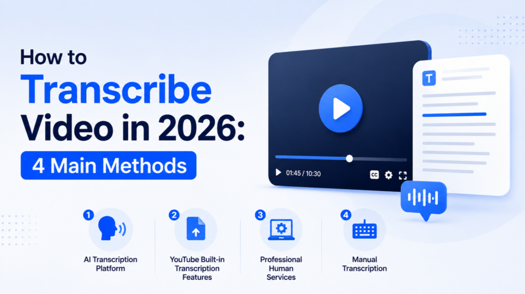 Transcribe Video in 2026: 4 Main Methods