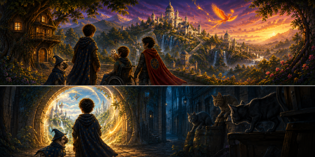 Parent and child enjoying a guided screen-free storytelling adventure with House of Heroes