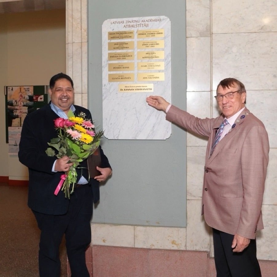 Dr. Kanans Visvanats Admitted as Honorary Member of Latvian Academy of Sciences
