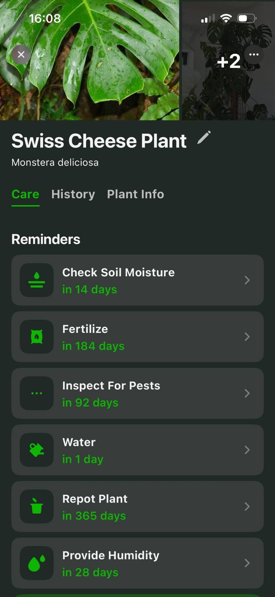 Plant Care Plan and Reminders