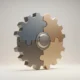 Single interlocking puzzle-gear on a soft gray background, symbolizing job rotation and cross-training in small businesses.