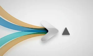 Three colored pathways merge into a streamlined arrow that moves around an obstacle, symbolizing cross-functional teamwork and faster business growth.