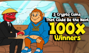 Top 100x crypto contenders Apeing, PEPE, BRETT, TRUMP, and SHIB compared for potential upside