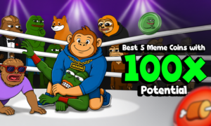 Next 1000x meme coin contenders including Apeing, Pepe, Snek and Brett
