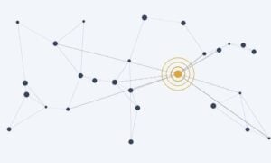 embedded below (no 3U branding — looks native to the publisher). Alt text: "Abstract network of connected nodes with one highlighted hub radiating rings".