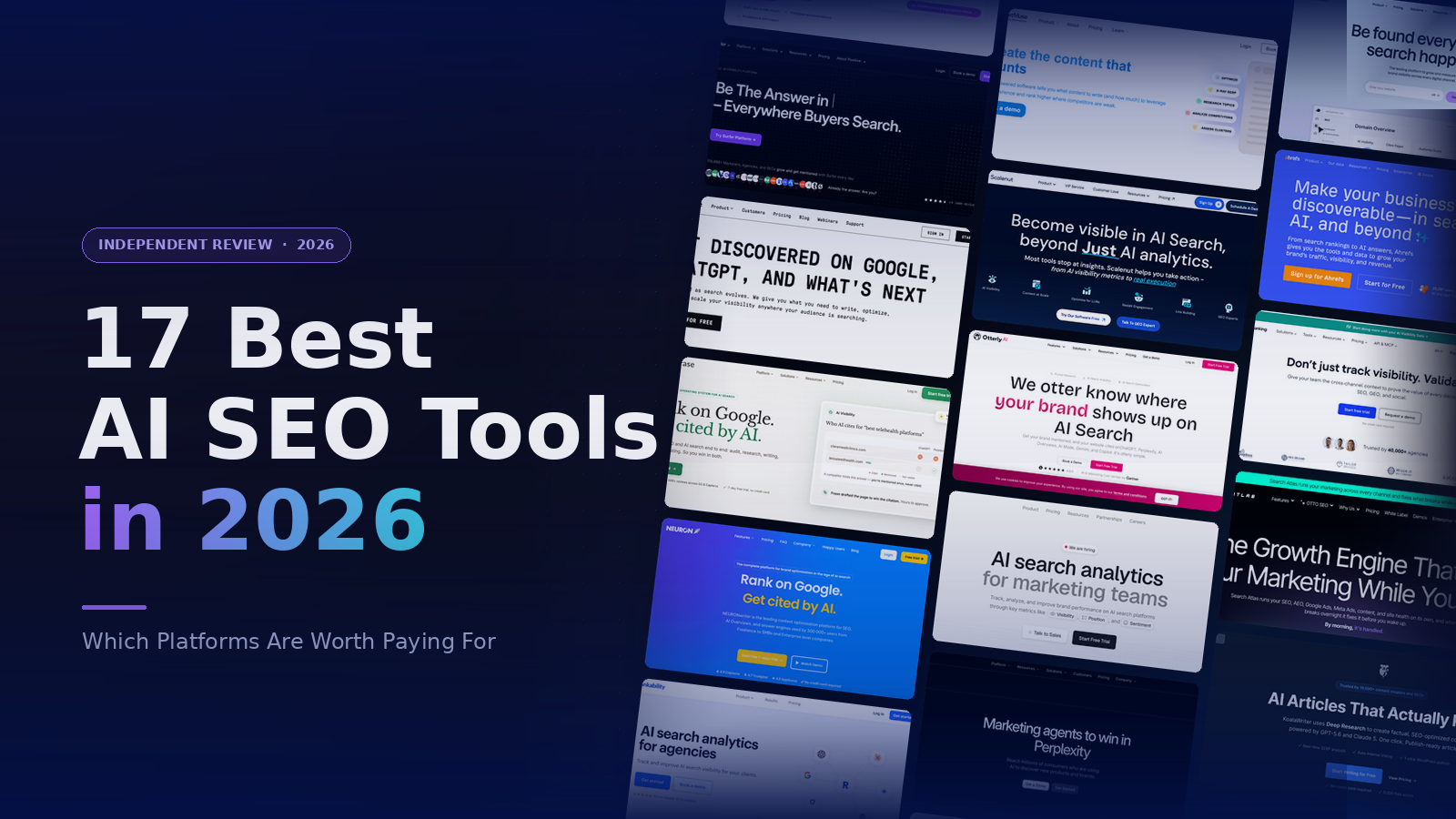 AI SEO tools in 2026 do three different things: keyword research, content optimization, and tracking whether AI mentions a brand.