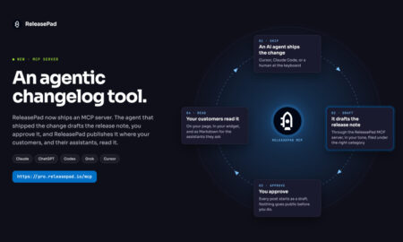 ReleasePad changelog tool with MCP server for AI coding agents to draft, publish and analyse product changelogs