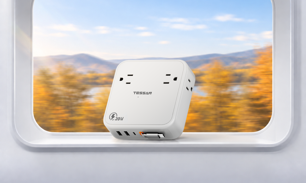 How TESSAN 8-in-1 Retractable USB C Surge Protector Keeps Your Workspace Organized