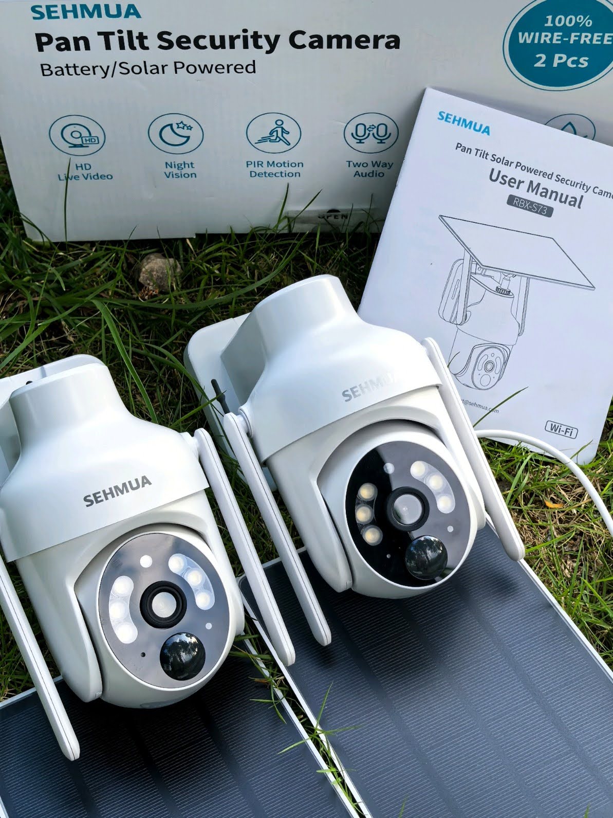 SEHMUA 2K wireless solar security cameras for outdoor home surveillance SEHMUA 2K wireless solar security cameras for outdoor home surveillance