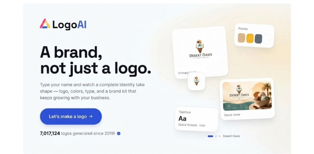 LogoAI: best for pure AI generation