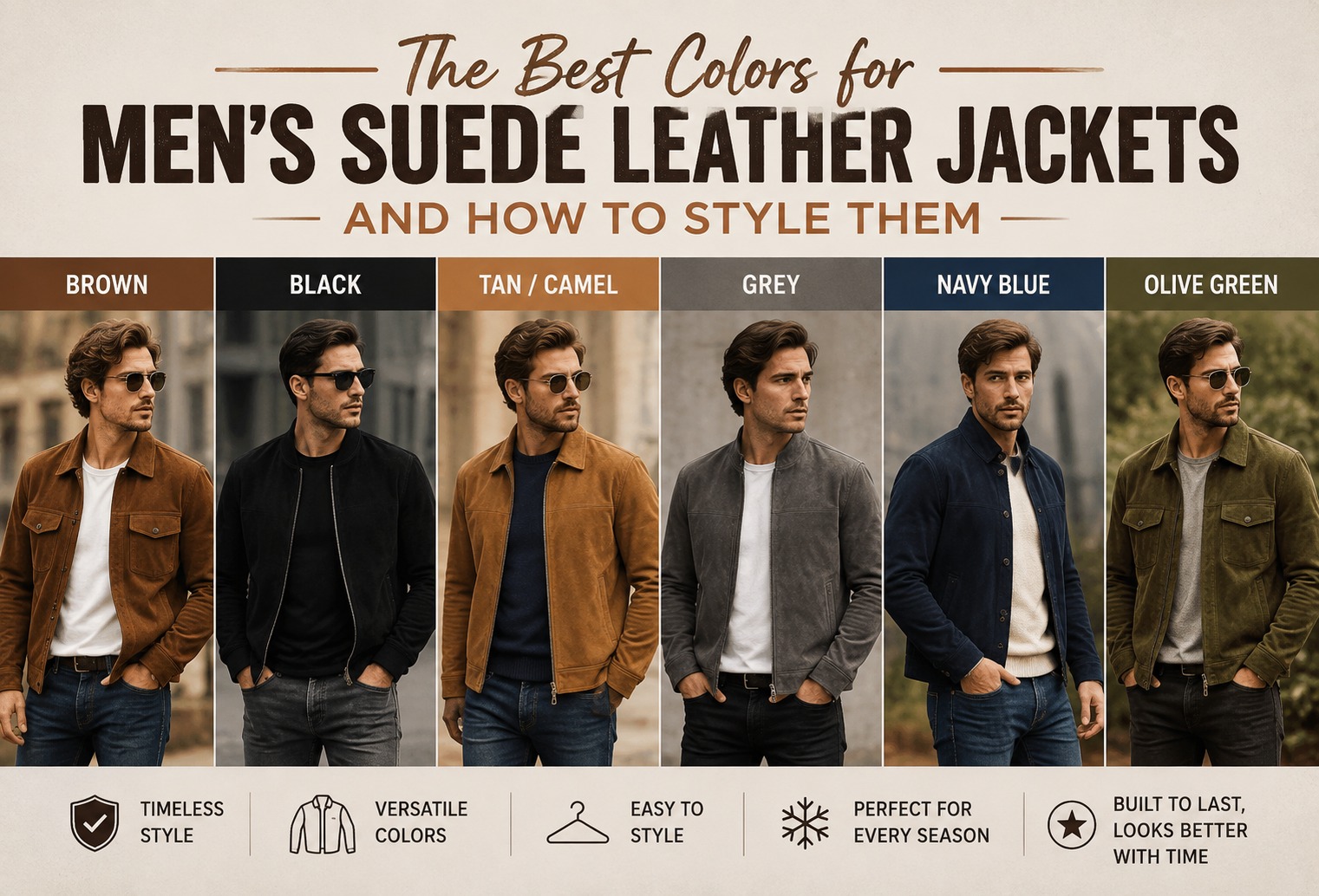 The Best Colors for Men's Suede Leather Jackets and How to Style Them