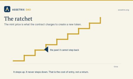 token whose entry price cannot fall: how a ratchet works on-chain