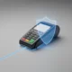 Modern payment terminal with a subtle blue shield glow, symbolizing secure and seamless payment processing.