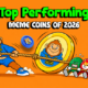 Best meme coin to buy comparison chart featuring Apeing, Dogecoin, Shiba Inu, and BONK