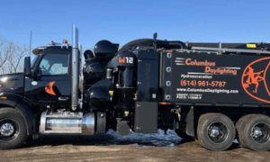 Columbus Daylighting hydro excavation crew performing potholing services in Central Ohio