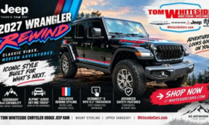 Tom Whiteside Upper Sandusky CDJR dealership with new Jeep and Ram vehicles on the lot in Ohio