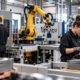 UK factory production line showing automated manufacturing equipment and machinery