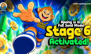 Apeing Stage 6 at $0.0006 gains crypto presale buzz as Bitcoin holds $83K and Cardano recovers