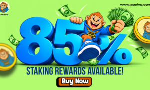 Bitcoin falls 2.9% as Apeing Stage 6 presale targets 1,566% ROI at $0.0006