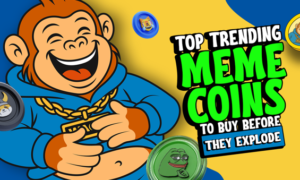 New meme coin presale chart featuring Apeing, Shiba Inu, and Pudgy Penguins