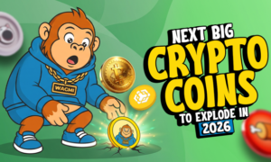 Top crypto coins for 2026 chart featuring Apeing presale, Bitcoin Cash, and Chainlink
