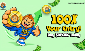 Apeing Stage 4 presale pricing next to Shiba Inu and FLOKI price movement charts