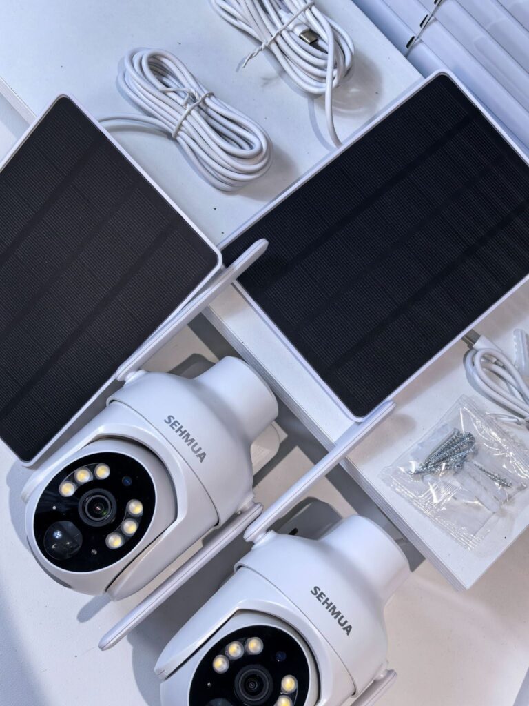 SEHMUA 2K solar security cameras wireless outdoor 2-pack