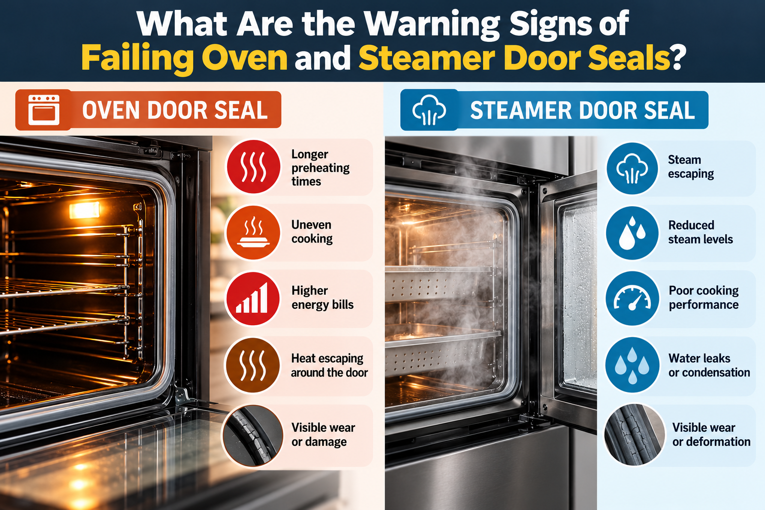 Warning Signs of Failing Oven and Steamer Door Seals