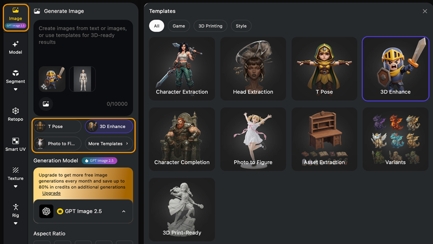 GPT-Image-2.5 and the Tripo Workflow