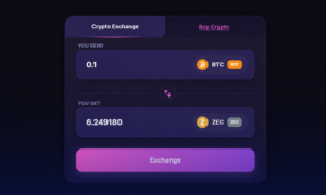 Step by step: swapping BTC to ZEC without an account